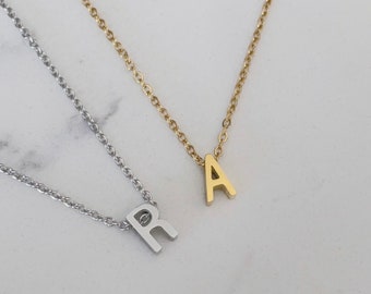 Initial Necklace Custom | Personalized Silver Gold Monogram Letter Pendant Necklace | Initial Charm | Bridesmaid Gifts for Her | Birthday