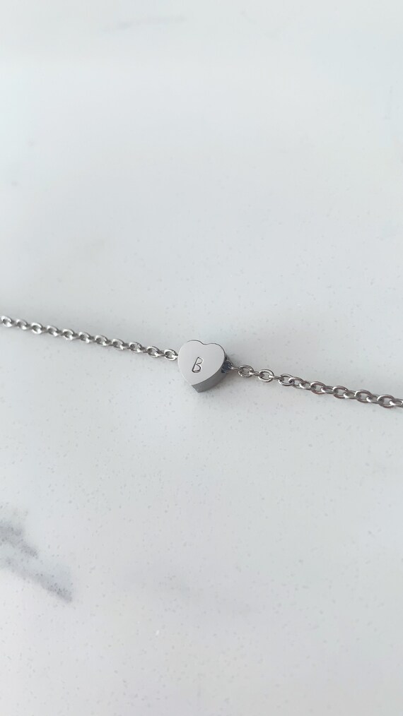 Collana con ciondolo lettera iniziale in argento sterling Eudora per donna uomo regalo di gioielli girocollo con nome lettera cuore color oro rosa  36