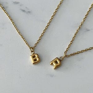 Collier initiale bulle | Collier pendentif lettre bulles monogramme doré personnalisé | Collier initiale ballon | Cadeaux de demoiselle d'honneur pour elle