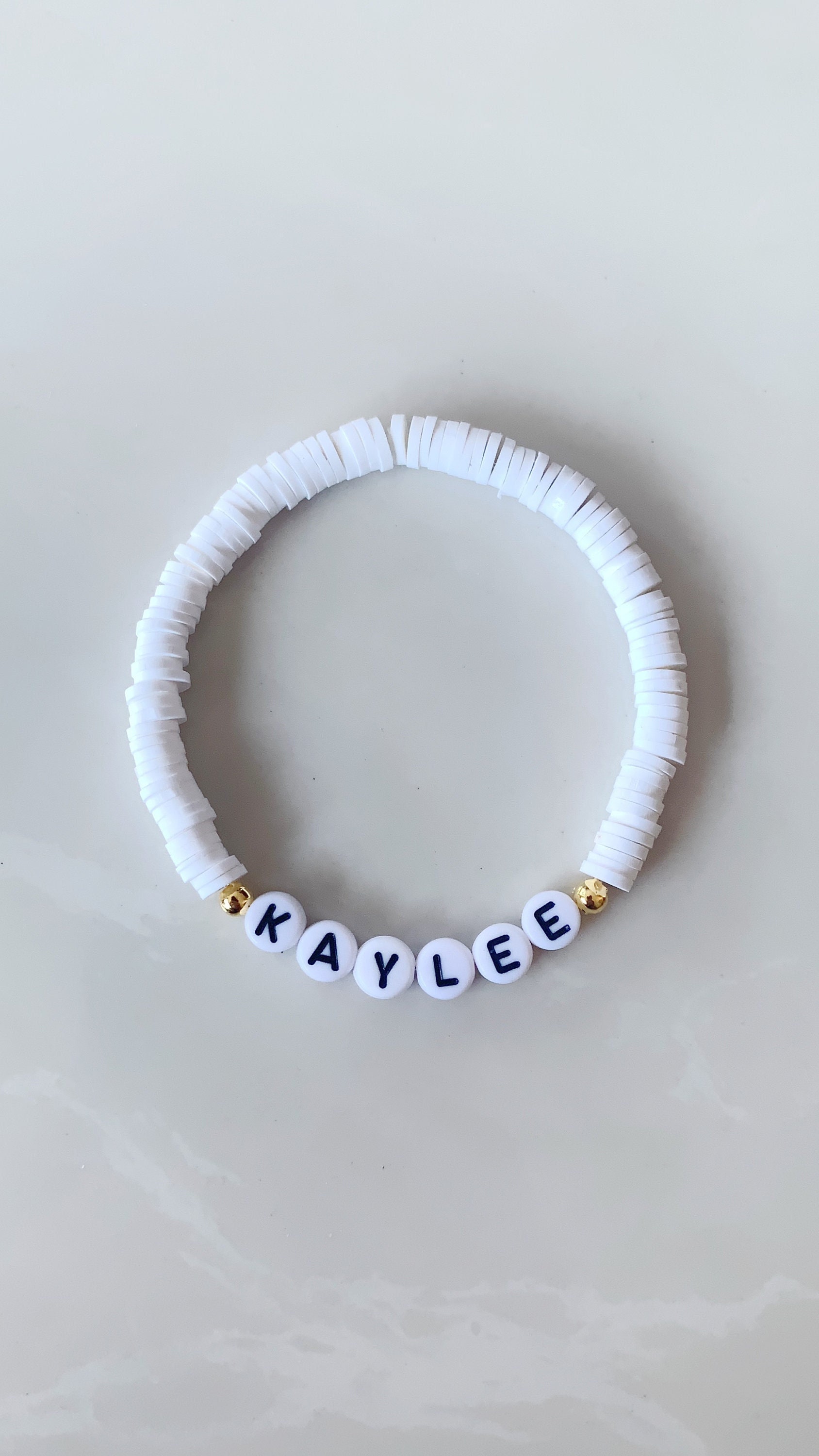 Clay Bead Bracelet/ Handmade Personalized Bracelet/ White, Black and Gold Beaded  Bracelet/ Polymer Clay Bracelet, Mothers Day, Heishi Bead -  Canada