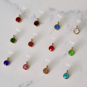 Birthstone Gemstone Pendant | Necklace Charm Building | Custom Birthstone Necklace Charm | Gifts for Her Birthday | Bridesmaid | Mom Bridal