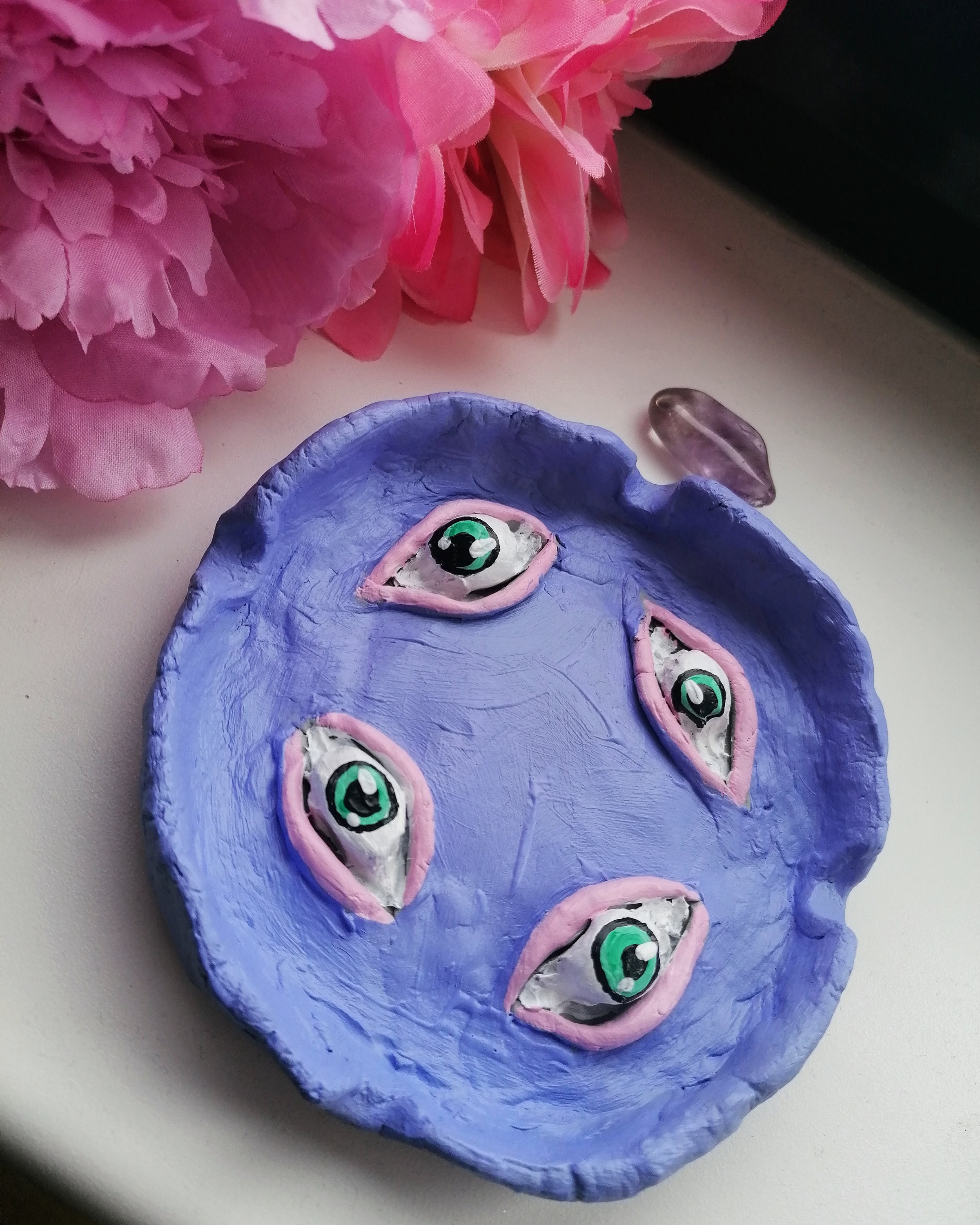 Handmade Clay Ashtray Evil Eye Aschenbecher Deko Home Decor 