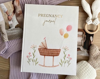 Journal de grossesse, livre de grossesse, cadeau de grossesse pour femme enceinte, journal de grossesse hebdomadaire maman naturelle, livre photo baby bump