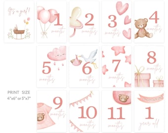 Baby milestone cards, Monthly milestone cards, new baby card first year photo, gift for new baby photo props, baby month cards
