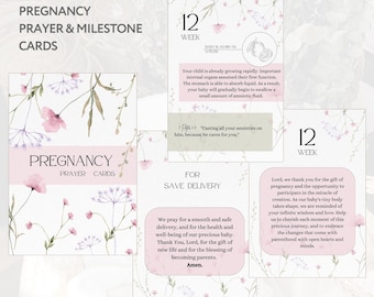 Pregnancy Prayer Cards digital, christian Pregnancy Gift, Pregnancy Bible Baby Prayer Cards, Pregnancy Cards Monthly Milestone