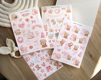 Baby scrapbook klistermärken för babybok, nyfödda baby klistermärken scrapbookingtillbehör, det är en flicka scrapbook klistermärke babyalbum, baby flicka klistermärkesark