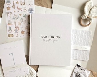 Libro de recuerdos para bebés - regalo para baby shower, libro de recuerdos para bebés del primer año, libro de hitos mensuales para bebés, diario para bebés para mamás primerizas
