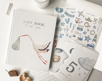 baby memory book monthly milestone, single mom baby book first year, baby record book newborn, my first year book, baby journal five years