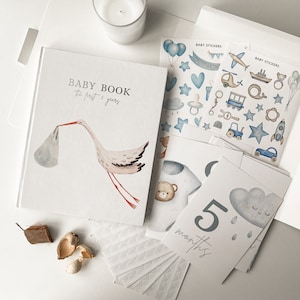 Babyparty Geschenk - Baby Erinnerungsbuch, Baby Erinnerungsbuch für Neugeborene, Baby Journal, monatlicher Meilenstein für Babys