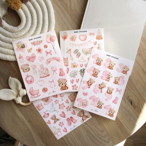 babyplakboekstickers voor babyboek, nieuwe babystickers plakboekbenodigdheden, het is een meisje plakboeksticker babyalbum, stickervel babymeisje