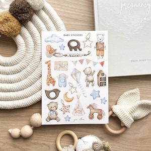 Sticker bébé numérique, Sticker album bébé pour livre de bébé, album d'autocollants pour baby shower, stickers agenda numérique, stickers album de bébé