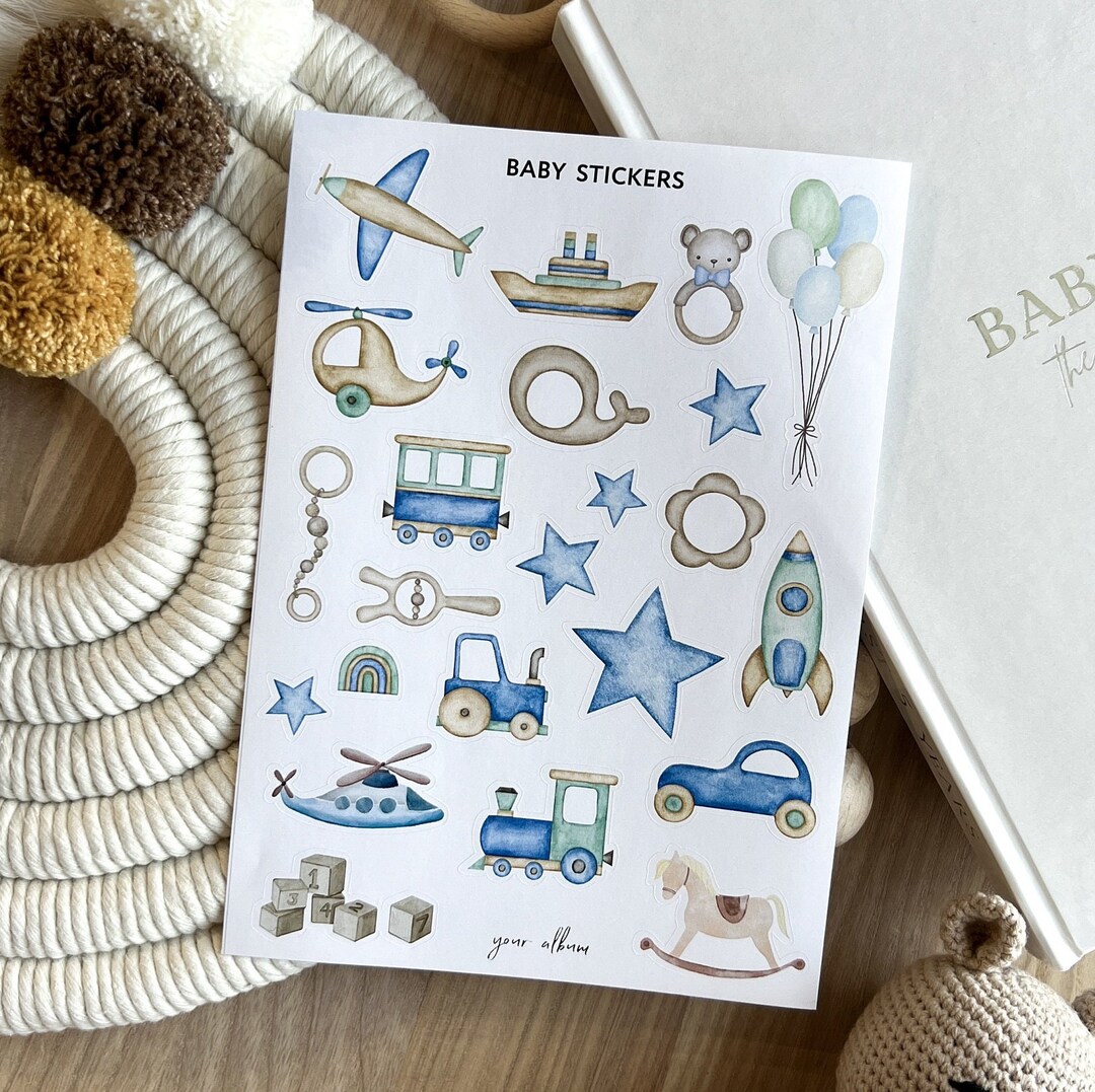 Baby Digital Stickers, Baby Shower Scrapbooking Sticker, Baby Scrapbook