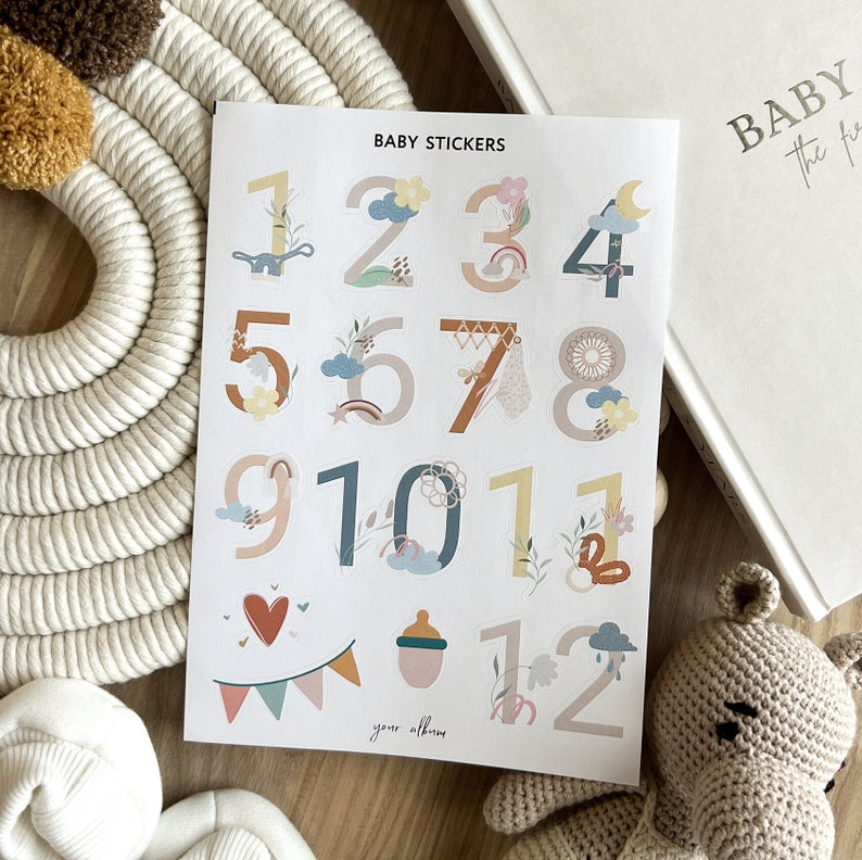 Baby Stickers, Baby Shower Scrapbooking Stickers, Template Baby