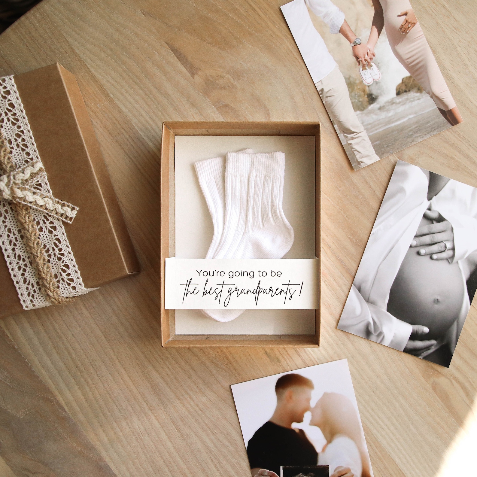 Pregnancy Announcement Box Grandparents, Baby Announcement to Husband ...
