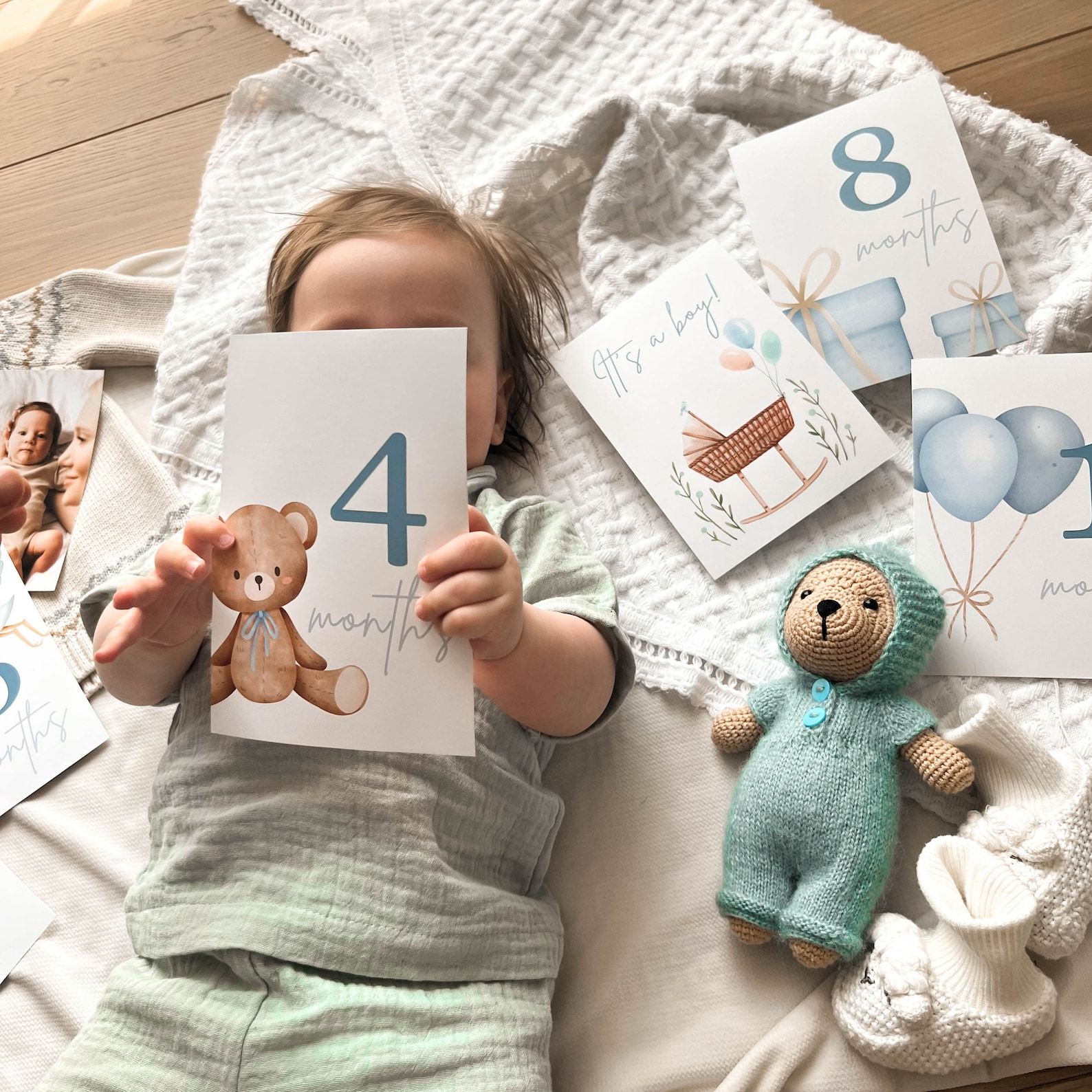 Baby Milestone Cards, Baby Monthly Monthly Milestone Cards, First Year ...