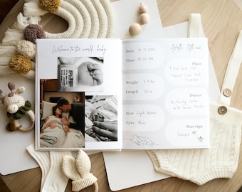 Baby Memory Book First 5 Years, Baby Shower Gift, Keepsake Journal