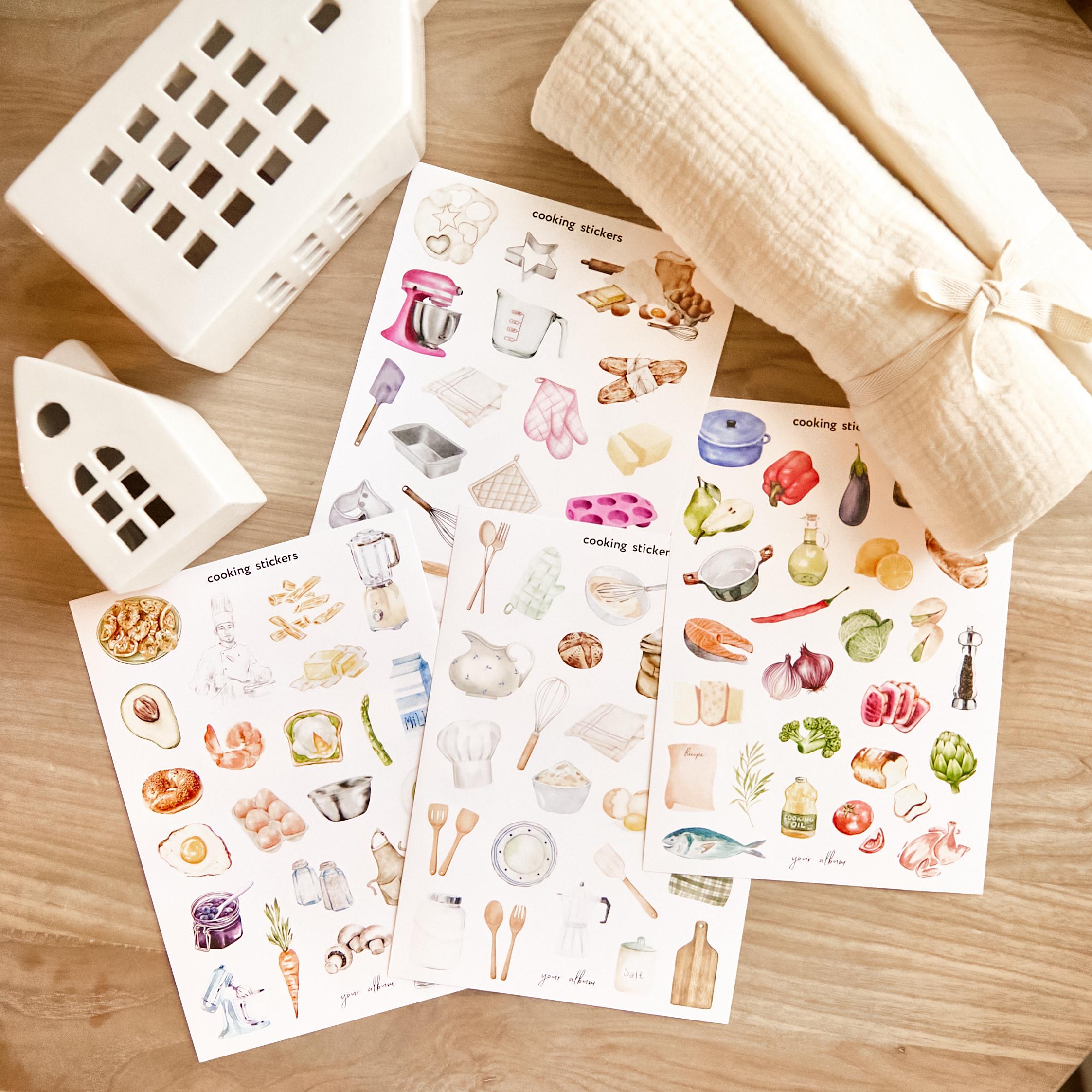 Scrapbook Sticker Cooking - Cookbook Sticker, Recipe Book Stickers ...
