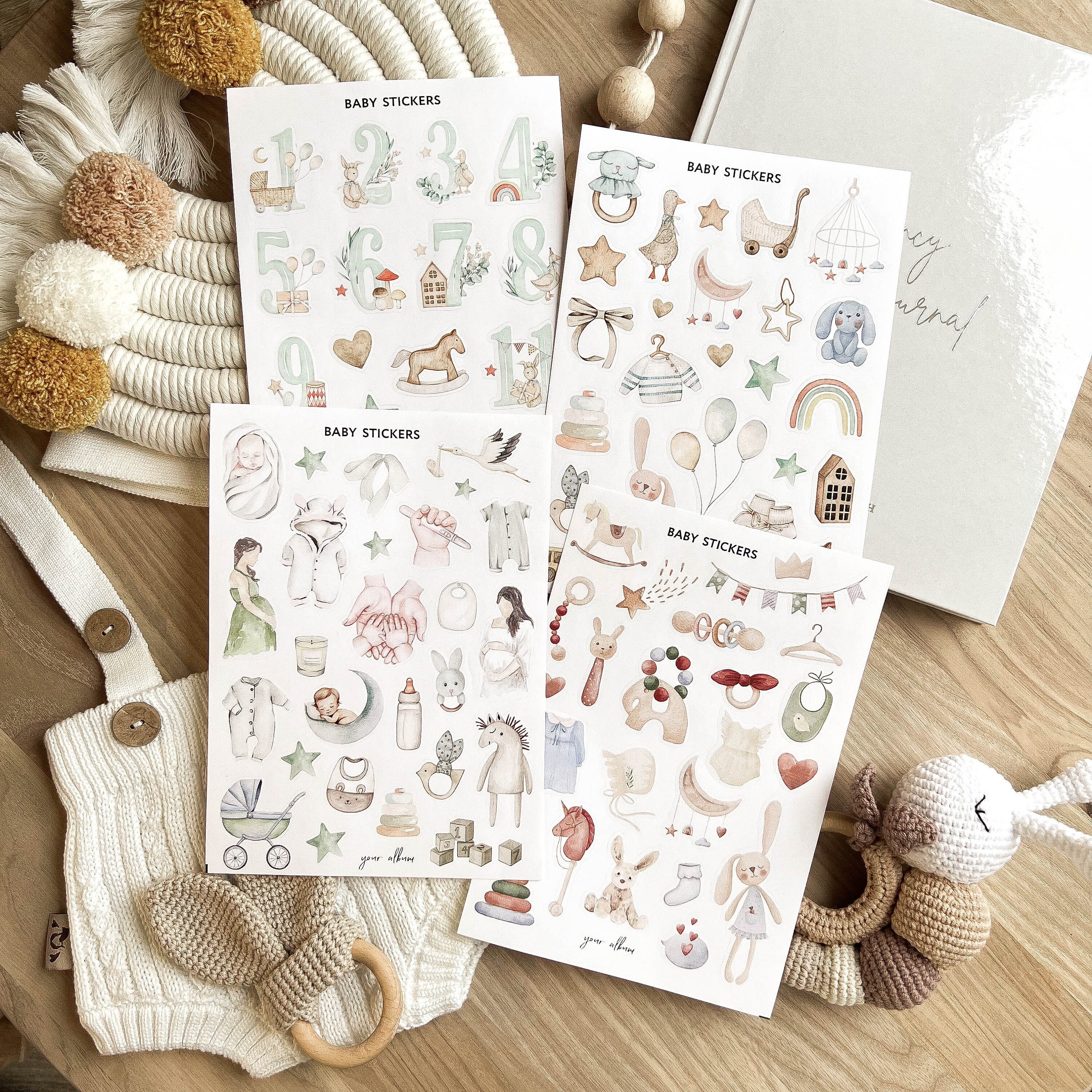 baby scrapbook stickers, baby stickers for scrapbook, baby boy scrapbook stickers, neutral baby scrapbook stickers, its a boy stickers