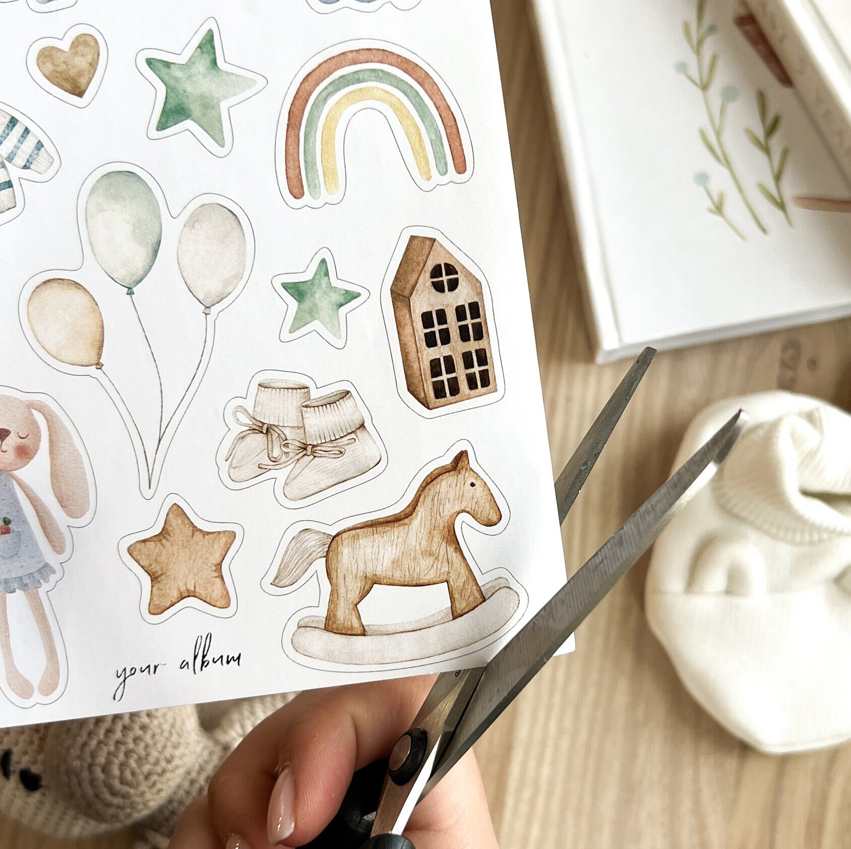 Baby Digital Stickers, Baby Shower Stickers Scrapbook Baby, Baby Boy ...