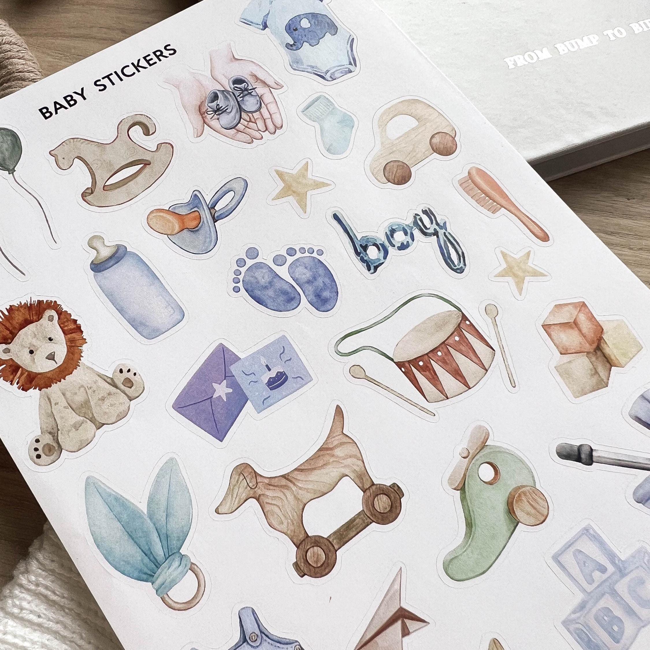 Baby Digital Stickers, Baby Sticker for Baby Book, Baby Shower Stickers ...