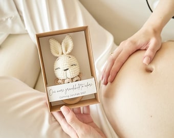 Baby Announcement Reveal grandparents, Pregnancy announcement with crochet toy, Baby Announcement Box
