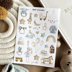adesivi per bambini album, adesivi per bambini per album, foglio di adesivi per neonati, adesivi per pianificatore digitale stampabili, pacchetto di adesivi estetici