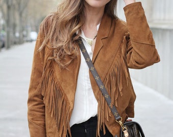 fringe jacket womens suede