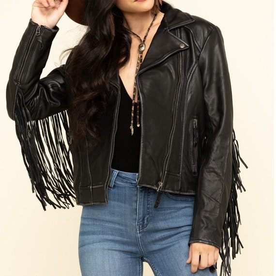 ladies fringe jacket