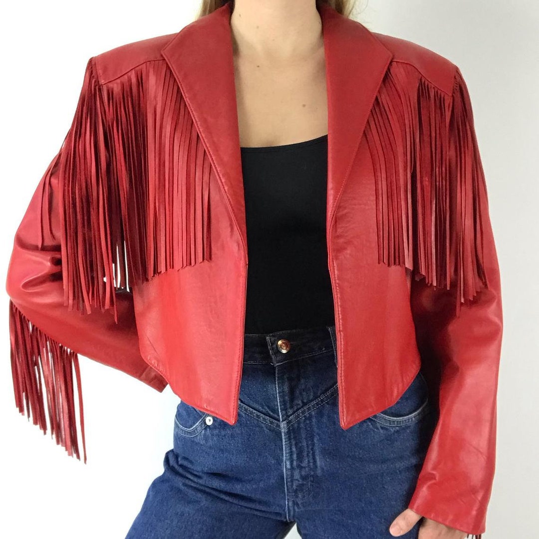 Women Red / Fringe Jacket / Festival - Etsy