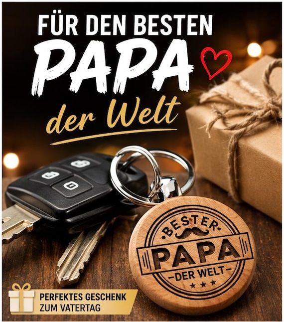Personalized wooden keychain with engraving for Dad – Father's Day gift, Dad's birthday gift, unique gift for men, gift for Dad