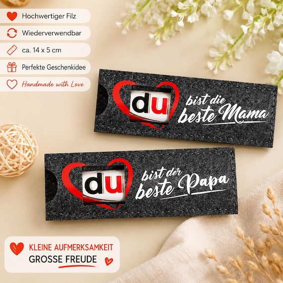 Duplo felt gift box for Mom and Dad – Best Mom Best Dad – Chocolate holder gift – Small gift for Mother's Day and Father's Day
