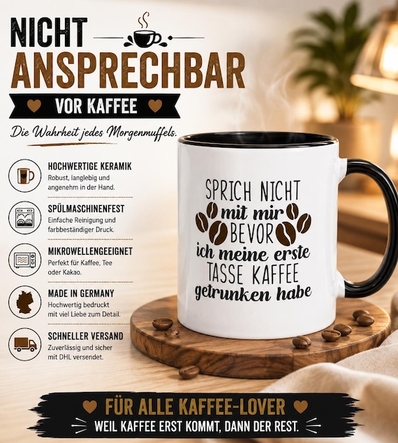 Don't talk to me until I've had my first cup of coffee | Funny Coffee Mug Office Gift Coffee Lover