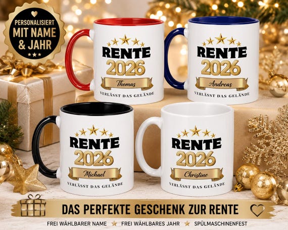 Personalized Retirement Mug 2026 with Custom Name | Funny Retirement Gift for Colleagues