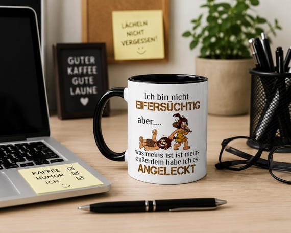Funny slogan mug "I'm not jealous" | Humorous coffee mug | Gift for partner, girlfriend, colleagues | Made in Germany