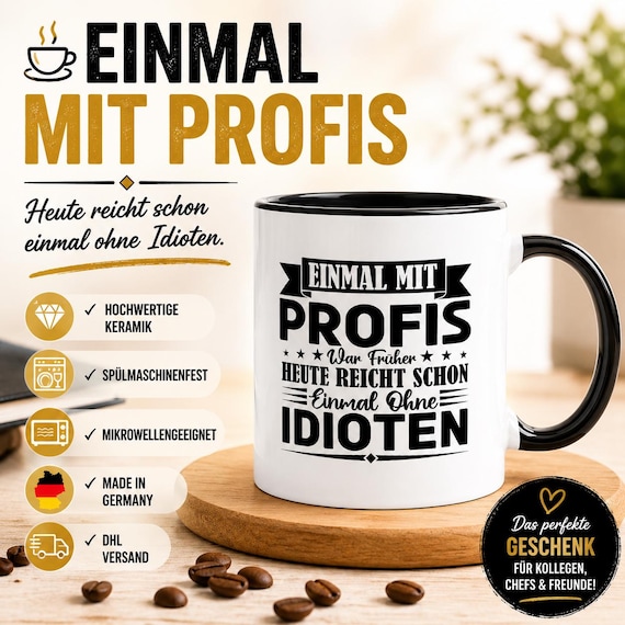 "Once with the Pros" Mug | Funny Office Mug | Gift for Colleagues, Boss, Work, Office Humor, Coffee Mug, Funny Saying