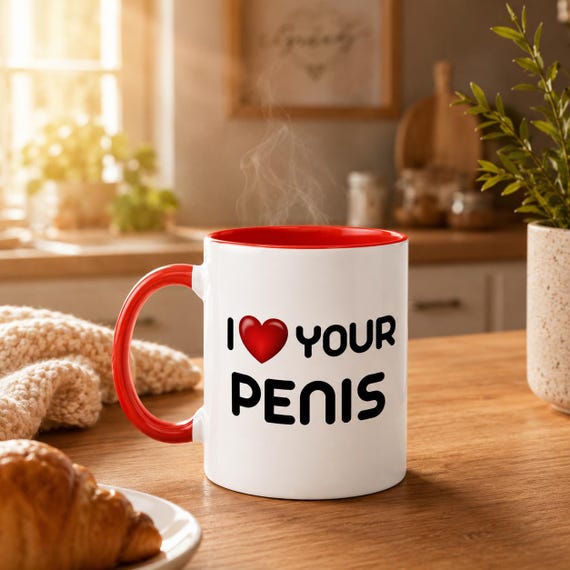 I Love Your Penis Mug – Funny Partner Mug for Boyfriend & Girlfriend – Cheeky Coffee Mug Gift Idea – Humorous Mug Made in Germany