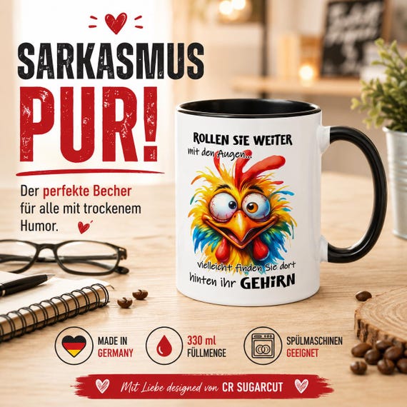Sarcasm Mug Keep Rolling Your Eyes | Funny Coffee Mug for the Office | Gift for Colleagues, Boss, Girlfriend, Friend, Humor