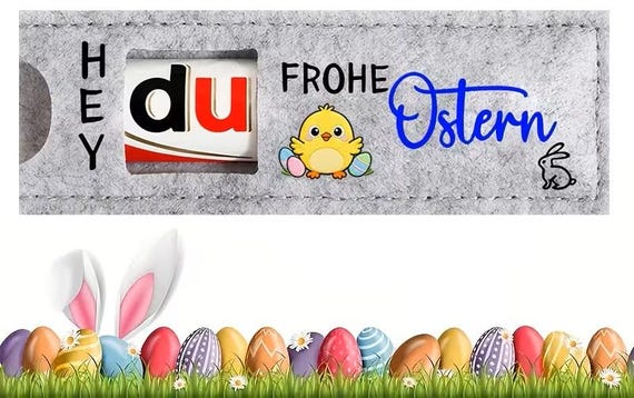 Happy Easter Gift Felt Duplo Case | Sweet little something for the Easter basket | Personalized Easter gifts for children & colleagues | Felt case