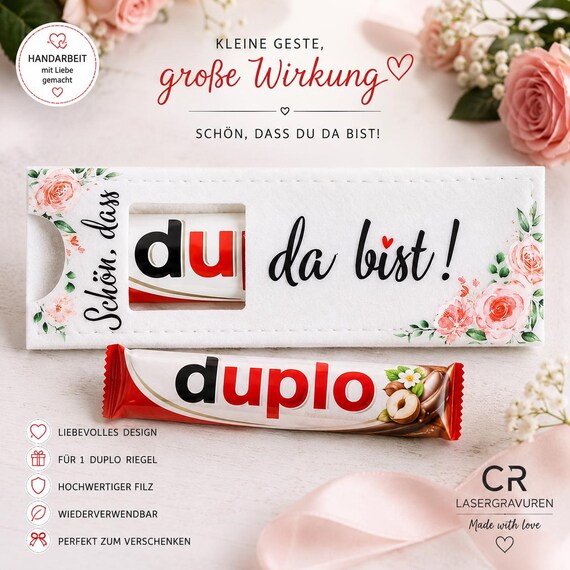 Duplo felt cover "Nice to have you here" Wedding favor, guest gift, small token of appreciation, felt gift wrapping!