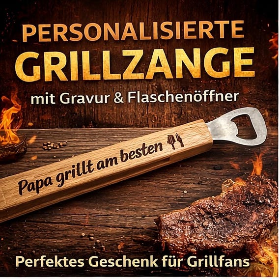 Personalized BBQ tongs with engraving, gift for men, Father's Day gift, dad BBQ grill accessory with bottle opener