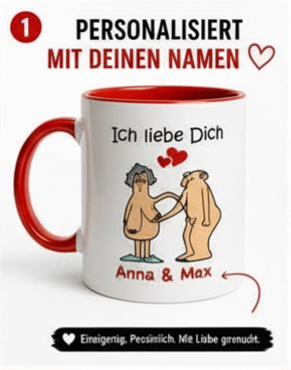 Personalized Funny Couple Mug “I love you” – Gift for couples, individual love motif, romantic & funny