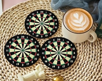 6er Set Dartscheibe Holz-Untersetzer, 10cm – Einzigartige Getränkeunterlagen für Bar, Büro & Zuhause. Perfektes Geschenk für Dart-Fans!
