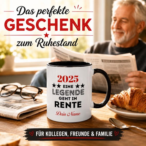 Personalized Retirement Mug with Name – A Legend Retires – Funny Farewell Gift for Colleagues, Retirement Gift Idea