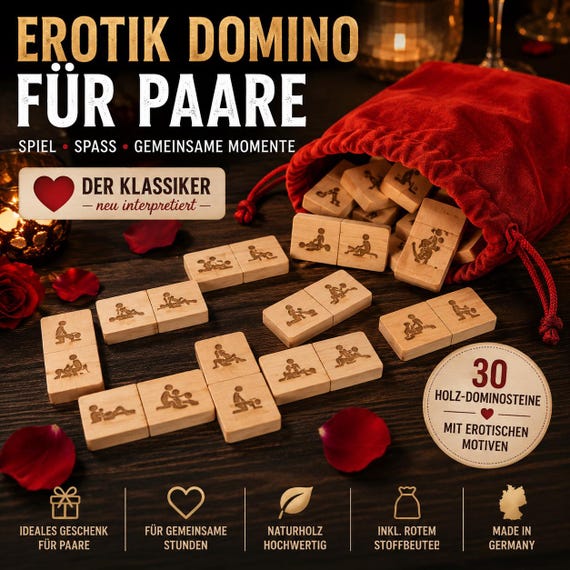 Erotic wooden dominoes for couples, Kamasutra love game for adults, gift for partners, anniversary, Valentine's Day, couples game