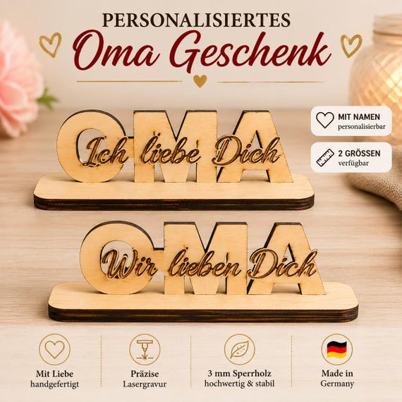 Personalized wooden gift for Grandma – I love you Grandma sign with name – Mother's Day gift for Grandma – wooden sign for Grandma – gift