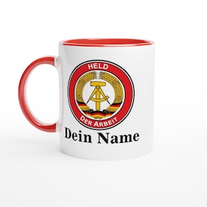 GDR name mug/personalized coffee mug with the saying &quot;Hero of Labor&quot; /Ostalgie name mug customizable 330ml