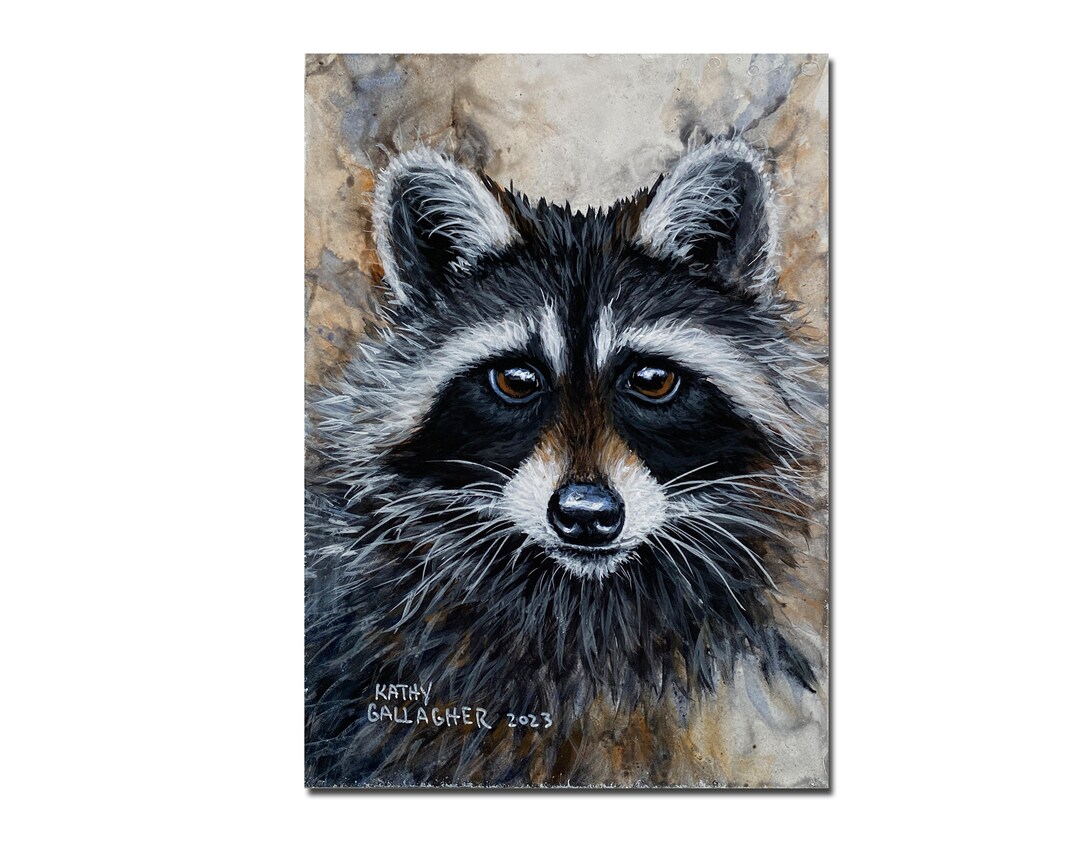 Raccoon Painting - Original Art, Raccoon Art, Animal Art, Cute Art ...