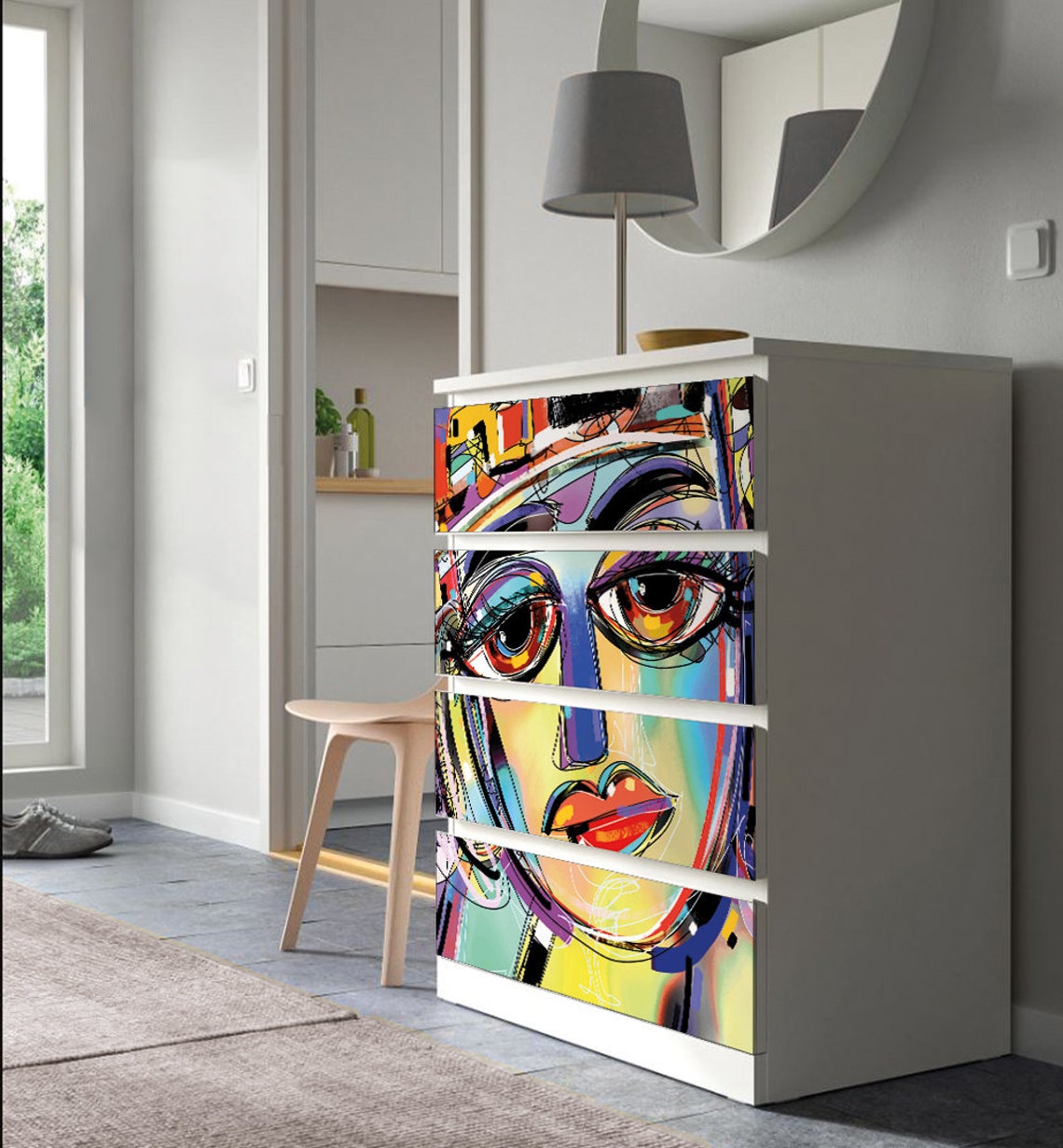 Aufkleber für Malm Klebefolie Grafiti Kunst Möbel IKEA Kommode Etsy