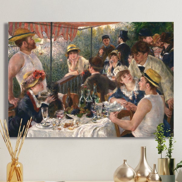 Leinwandbild Das Frühstück der Ruderer Keilrahmen Gemälde Malerei Renoir
