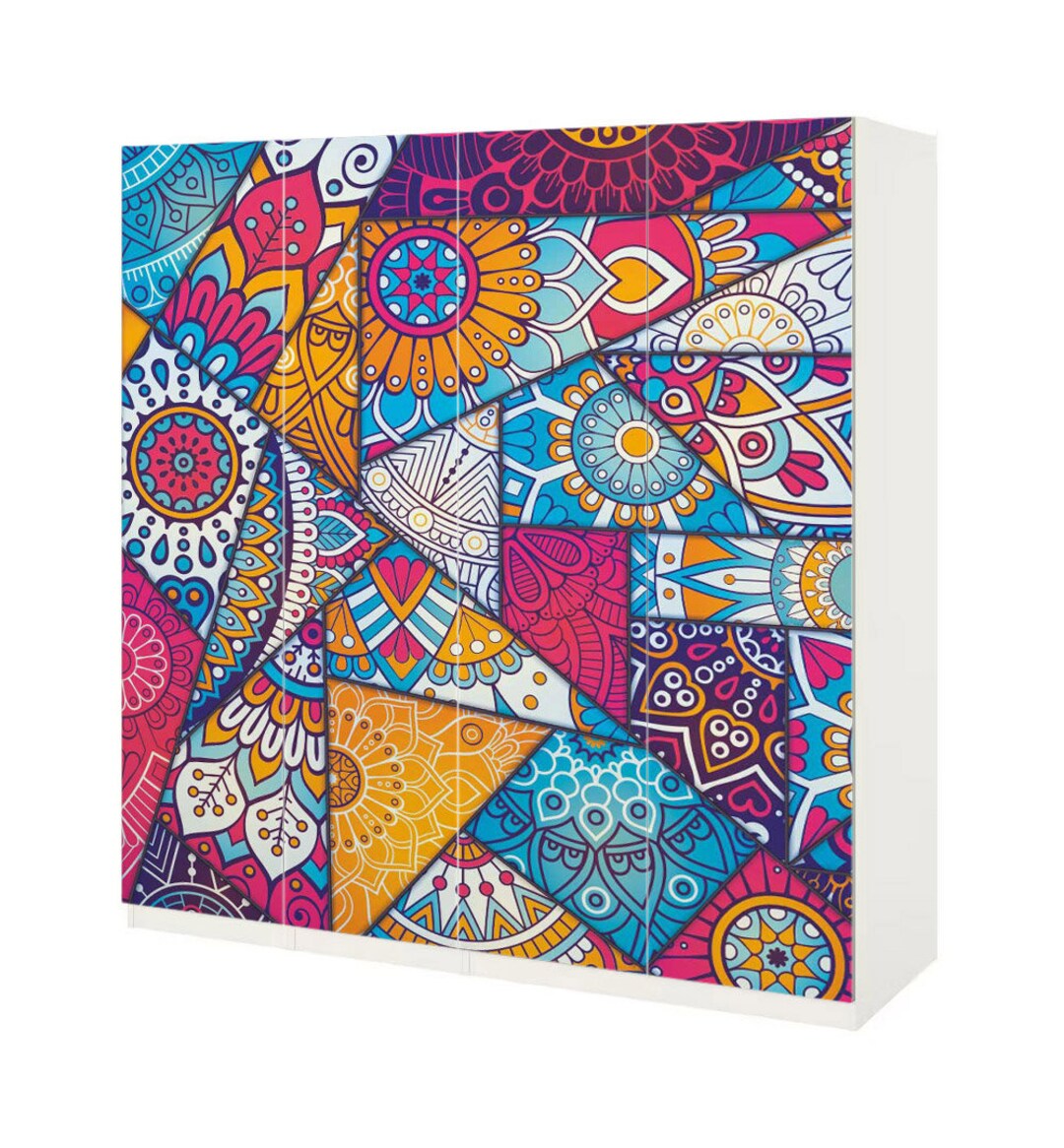 Wardrobe Sticker Pax Stained Glass Window Adhesive Film Etsy